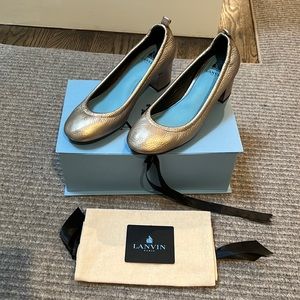 Lanvin Gold Leather Heels